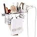 Kioos Aluminum Wall Mounted Hair Dryer Holder, Blow Dryer Brush Rack, Hanging Bathroom Shelves with Towel Bar Hooks 1 Cup
