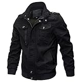 WEEN CHARM Men's Military Casual Jacket Cotton Windbreaker