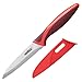 ZYLISS Serrated Paring Knife, 4-Inch Stainless Steel Blade, Red