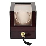 Kendal Single Wooden Watch Winder with Advanced Control & Quiet Japanese Motor W1+0cbk