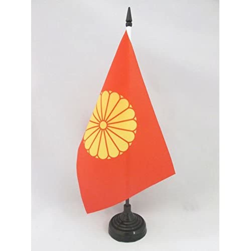 AZ FLAG Imperial Japan Table Flag 5'' x 8'' - Imperial Japanese Office Decoration 100% Polyester 21 x 14 cm - Mini Desk Flag with Pole and Black Plastic Base