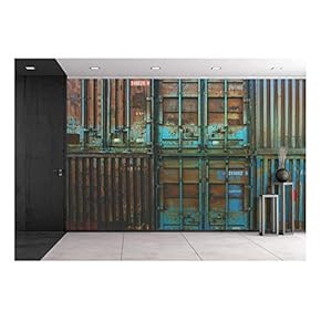 Rusty Containers - Removable Wall Mural | Self-Adhesive Large Wallpaper - 66x96 inches