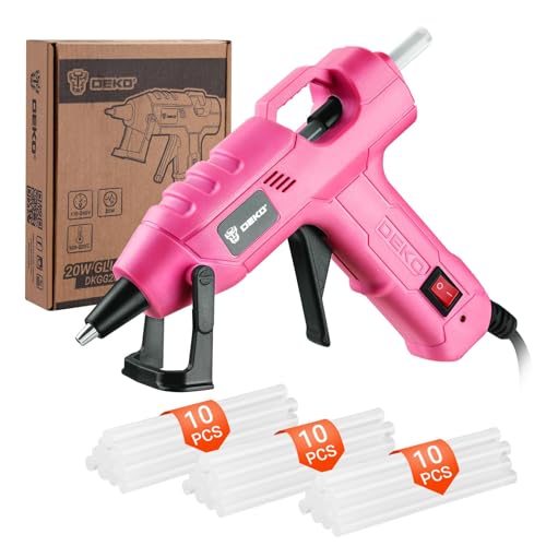 DEKOPRO Hot Glue Gun: 20W Mini DIY Silicone Glue Gun with 30 Glue Sticks for DIY Art Office School Packaging Repair Home