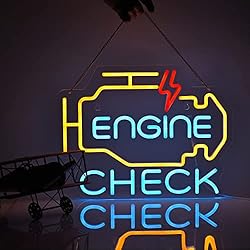 Check Engine Light Neon Sign, LED Neon Light for