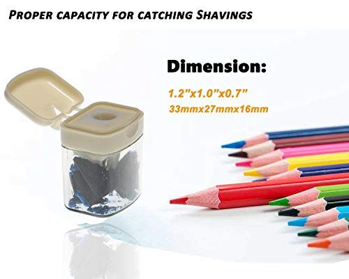 WEKOIL Dual Metal Blade Sharpener with Waste Container Catching Shavings Regular Pencils Graphic Pencil for Students Teachers School Home Office,Pack of 4,Beige