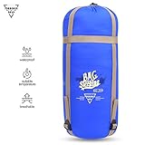 Forbidden Road 380T Nylon Portable Sleeping Bag Single 0 ℃/ 30 ℉(5 Colors) Lightweight Water Resistent Envelope for Man Woman 4 Seasons Camping, Hiking, Backpacking (Blue, 0℃ / 30℉)