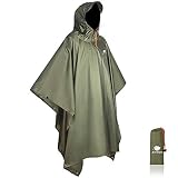 Anyoo Waterproof Rain Poncho Lightweight Reusable Hiking Hooded Coat Jacket for Outdoor Activities