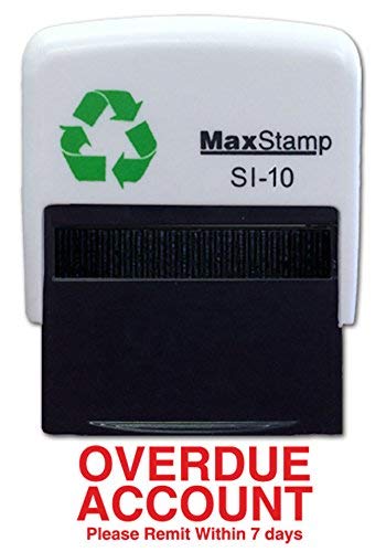 Overdue Account Stamp – Self Inking Red Ink Stamper – 24 x 7mm
