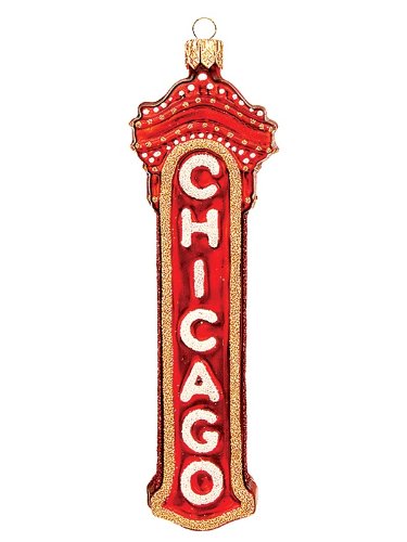 Chicago Marquee Polish Glass Ornament