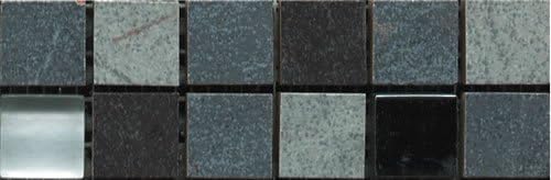 Fabresa Cuarzo Purpura Mosaic Border Tiles 5x15cm Grey Ceramic Matt Tile - 1 piece