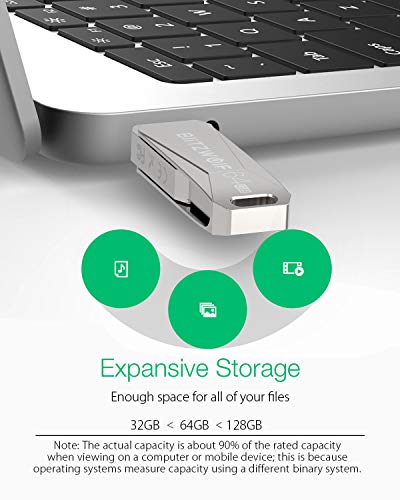 USB C Flash Drive, BlitzWolf 64GB USB 3.0 Type C Dual Drive Thumb Drive OTG High Speed Memory Stick Mini USB Drive for Android Smartphone, New MacBook,Tablet, PC, Samsung Galaxy, Pixel, More - Thumbnail 4