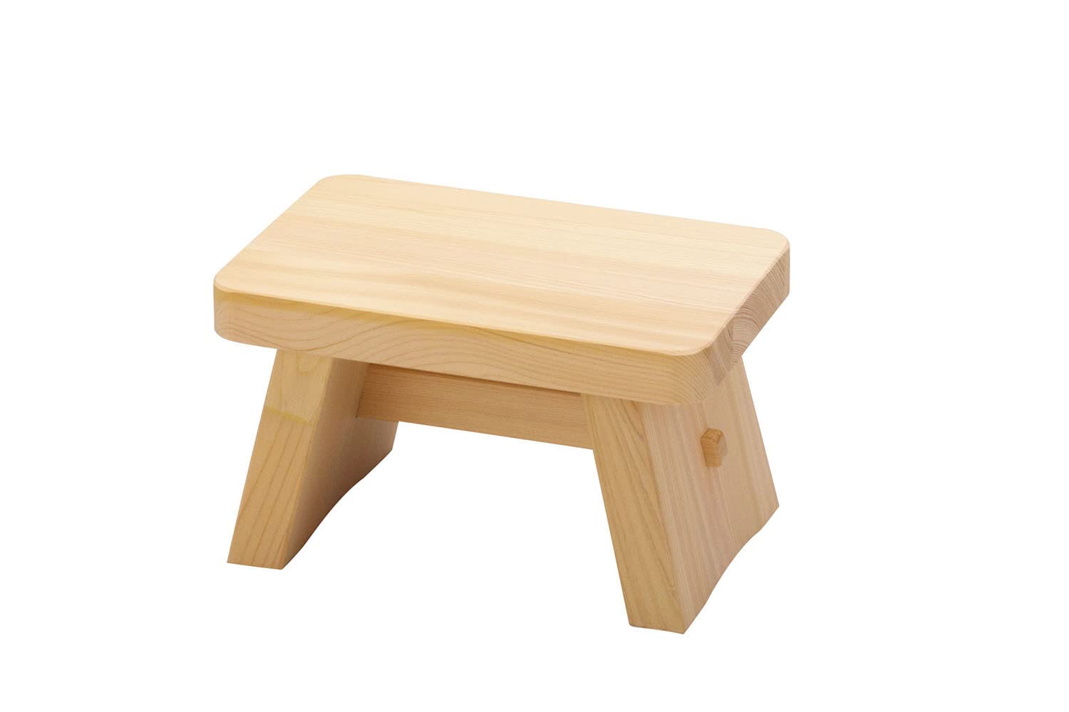 Yamako Japanese Onsen Style Bath Stool, Hinoki Wood, Light yellowish-brown, 16.0 cm, 400.0 g, Made in Japan