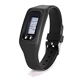 Iuhan® Fashion Digital LCD Pedometer Run Step Walking Distance Calorie Counter Watch Bracelet (Black)