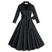 Maggie Tang Deep-V neck 3/4 Sleeve 50s 60s Vintage Bow Belt Real Wrap Swing Dress