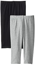 The Children's Place Big Girls'  Cropped Legging (Pack of 2), Black/Heather Grey, Medium (7/8)