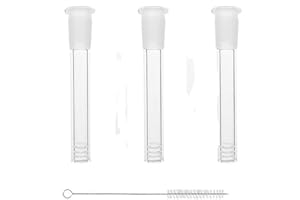 3 Pcs 14.5mm Scientific Glass Tube Transparent Downstem Clear Test Tube Down Stem with 1Cleaning Brushes for Science and Lab 