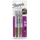 Sharpie Metallic Permanent Markers, Fine Point, Assorted Metallic, 3 Count