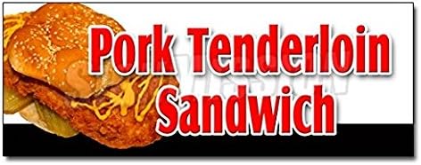 12" PORK TENDERLOIN SANDWICH DECAL Sticker Deep Fried Sandwich Breaded - Sticker Graphic - Auto, Wall, Laptop, Cell Sticker