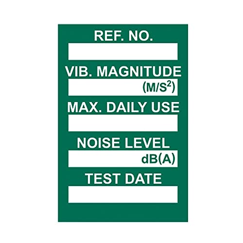 Vibration Control Mini Tag Insert, Pack of 20, Green, Polypropylene, 31mm x 47mm