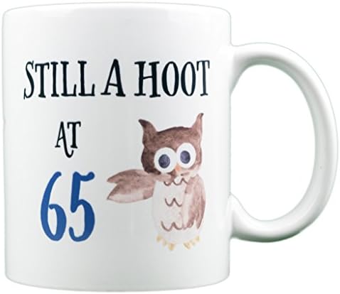 EverMug Still a Hoot at 65 - 65th Birthday Owl Gift Mug - 11 oz. White Coffee Mug