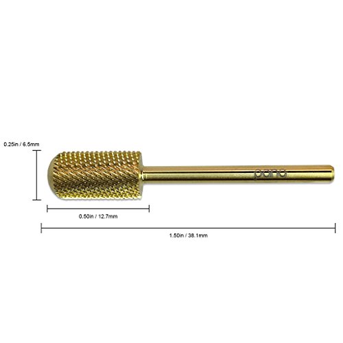 Pana Brand Professional GOLD M (MEDIUM)Smooth Round Top Large Dome Top Barrel Carbide Bit 3/32" Shank Size
