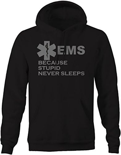 Stealth - EMS Paramedic Stupid Never Sleeps First Responder Sweatshirt - Large