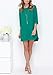 Kissky Women's Solid Concert 3/4 Sleeve Twin Pockets Shirt Loose Tshit Dress