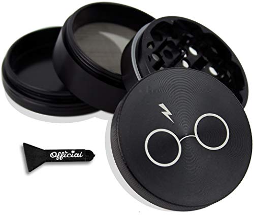 Official Potter Herb Grinder - Non Stick Multi Hole Design - 4 Piece Grinder For Herb & Spice With BONUS Scraper Tool - Potter Gifts - 2.3 Inches - Thumbnail 7