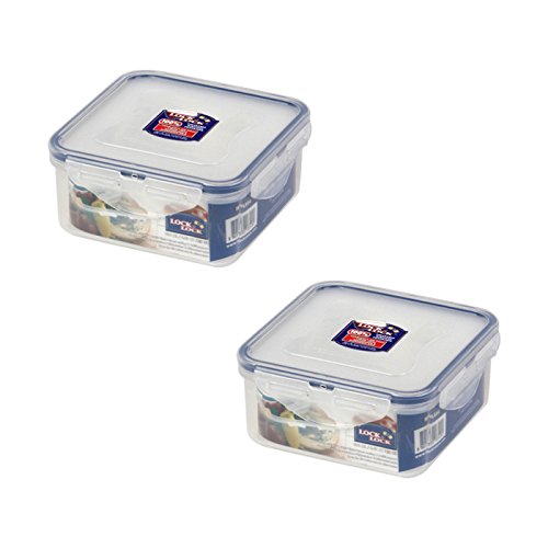 Photo 1 of Lock & Lock Square Food Container 600ml(20.3oz) 2 PC (1.5 C AND 2.5 C)
