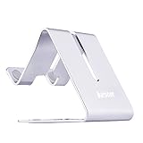 Barsone Cell Phone Stand, Aluminum Portable Desk Stand for Smartphone and Tablet (Silver)