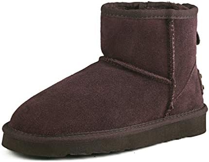 Women's Classic Short Cowhide Leather Snow Boot AUS-A5854