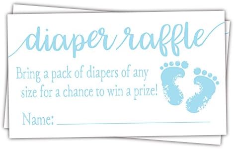 50 Blue Baby Feet Diaper Raffle Tickets – Boy Baby Shower Game