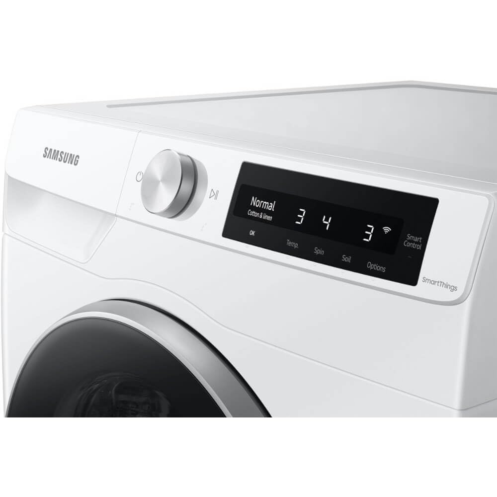 Samsung 2.5 Cu Ft Compact Front Load Washer, Stackable for Small Spaces, 40 Minute Super Speed Washing Machine, Steam Wash Clothes, Self Cleaning, Energy Star Certified, WW25B6900AW/A2, White