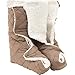 Jobar Warm Slippers Leg/Foot Warmers, Regular, Brown and White 2 Count