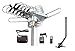 Vilso TV Antenna Outdoor Amplified - Motorized 360 Degree Rotation - Digital HDTV Antenna - 150 Miles Range - Wireless Remote (With Mount Pole)