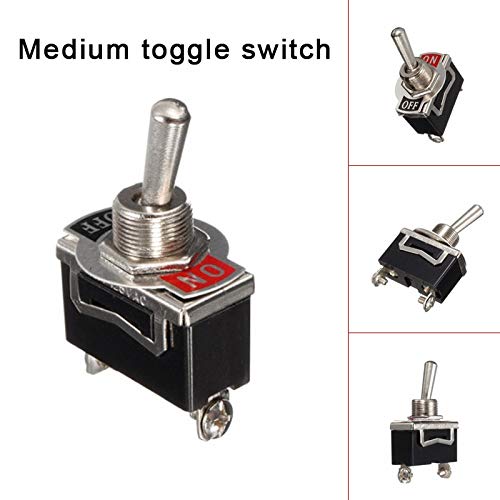 5/10pcs Toggle Switch Heavy Duty 20A 125V SPST 2 Terminal ON/OFF for Car Boat ATV - (Color: 10pcs)