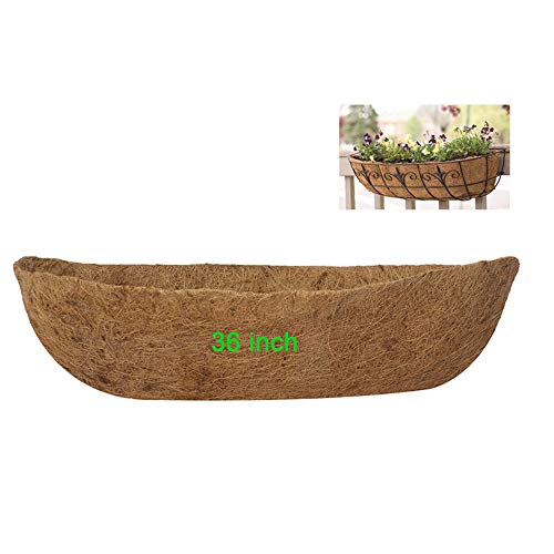 Frillybutts Coco Liners for Planters 36 Inch,Trough Coco Coir Coconut Fiber Replacement Liner