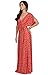 KOH KOH Womens Long V-Neck Short Sleeve Bohemian Print Flowy Cocktail Maxi Dress