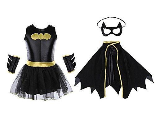 P&M CO.,LTD Superheros Batgirl Costumes Tutu Dress with Eye Mask and Gloves pma16039