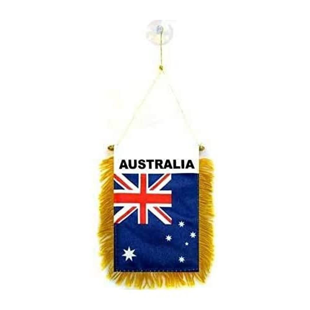 AZ FLAG - Australia Mini Banner - 6'' x 4'' - 100% Polyester Australian Small Pennant for Car - Double-sided Flag with Suction Cup Hanger — image 1