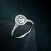 2.25ctw Oval Cut Petite Micropave Halo Simulated Diamond Cubic Zirconia CZ Engagement Rings for Women
