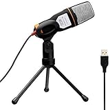 Tonor USB Professional Condenser Sound Podcast Studio Microphone for PC Laptop Computer Apple Mac Upgraded Version - Plug and play, Black