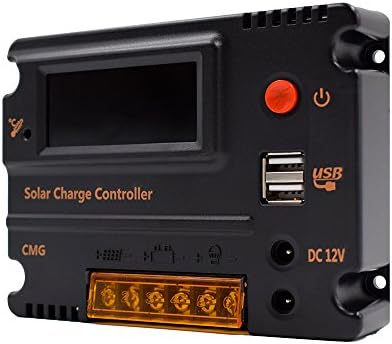 PAPACO 20A 12V/24V Solar Charge Controller LCD Screen Intelligent USB
