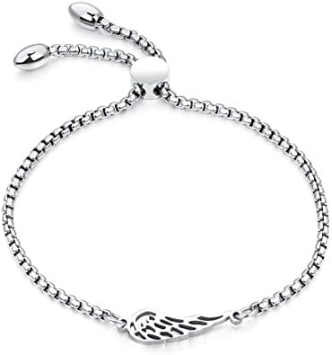 ♥Angel Wing♥ Charm Adjustable Bracelet Gold Plated Chain Stainless Steel Bangle Infinity Bracelets for women girls♥Valentine's Day Gift♥