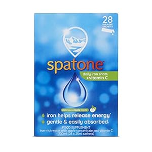 Spatone Liquid Iron Supplement Apple Flavour, 28 x 25 ml (Packaging May Vary)