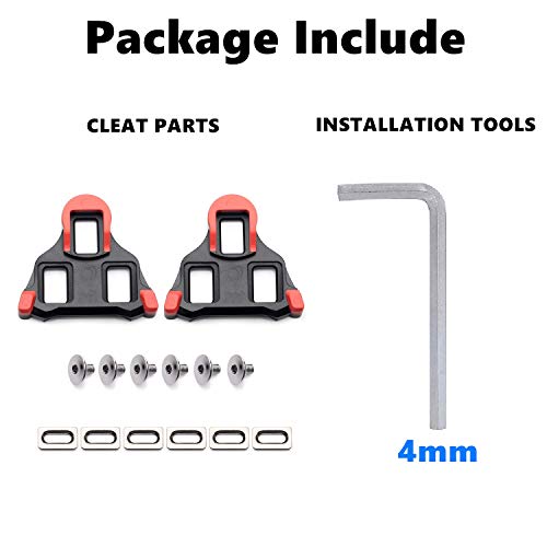 Inkesky Bike Cleats SPD-SL for Road Cycling - Compatible with Shimano SM-SH10 - Red - Thumbnail 4