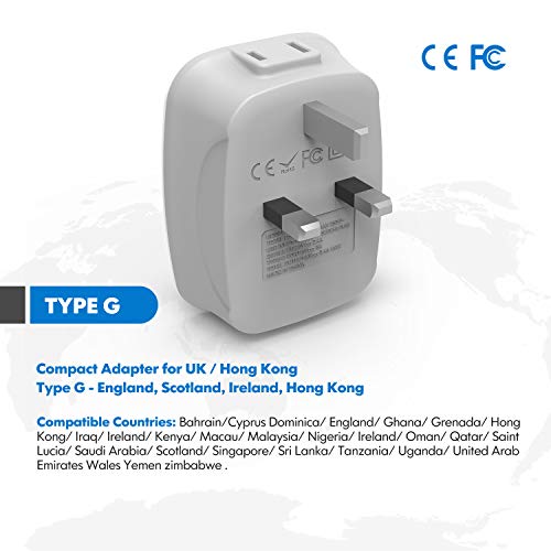 [2Pack] UK Ireland Travel Plug Adapter, VINTAR International Power
