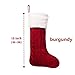 LimBridge Christmas Stockings, 2 Pack 18 inches Large Cable Knit Knitted Faux Fur Cuff, Xmas Rustic Personalized Stocking Decorations for Family Holiday Season Decor, White or Burgundy
