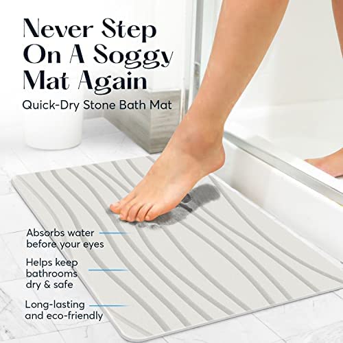 SUTERA Stone Bath Mat, Diatomaceous Earth Shower Mat, NonSlip Super