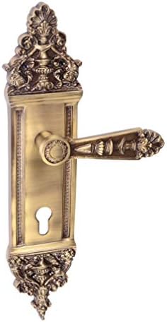 Harrison IMPERIAL-47743 Brass Manor Door Handle Set (Silver, 16 Lever, 4 Keys)